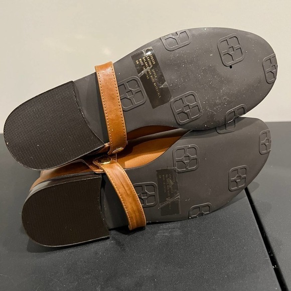 NWB Iman Women Brown Leather Upper Signature Logo Riding Boots Zip High Size 8M - Picture 7 of 7